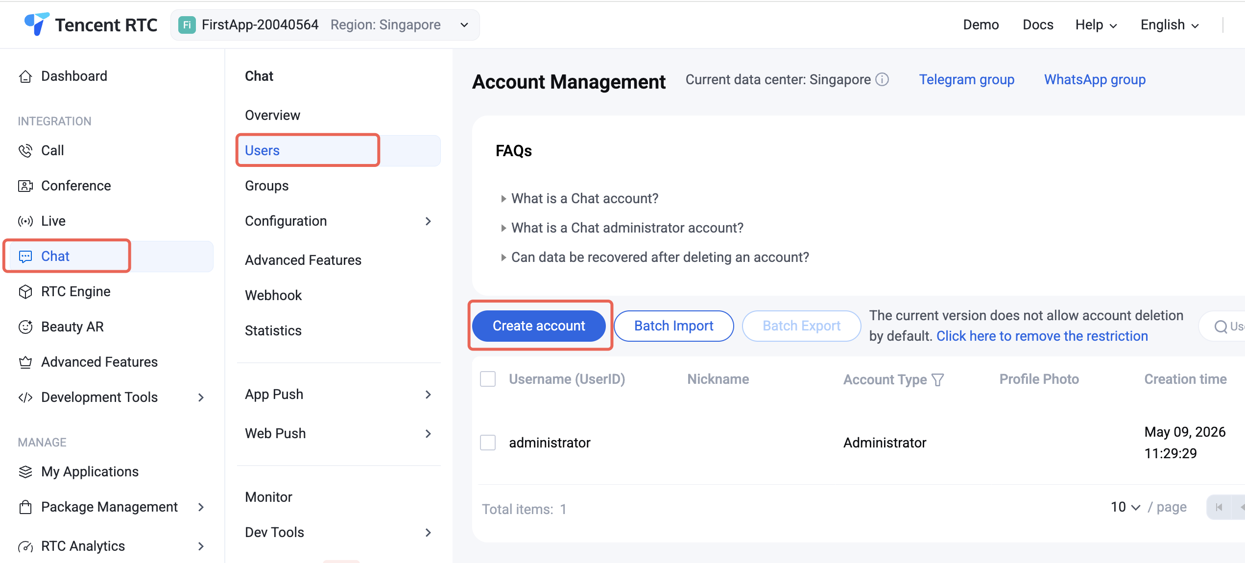 Run Chat Demo Quickly - Tencent RTC Documentation